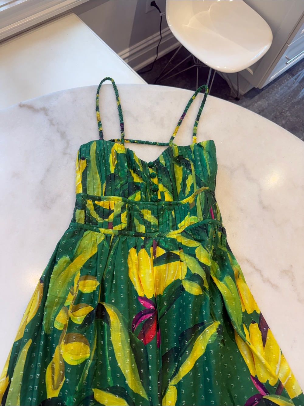 NWT FARM Rio Banana Aquarela midi dress - Picture 3 of 11